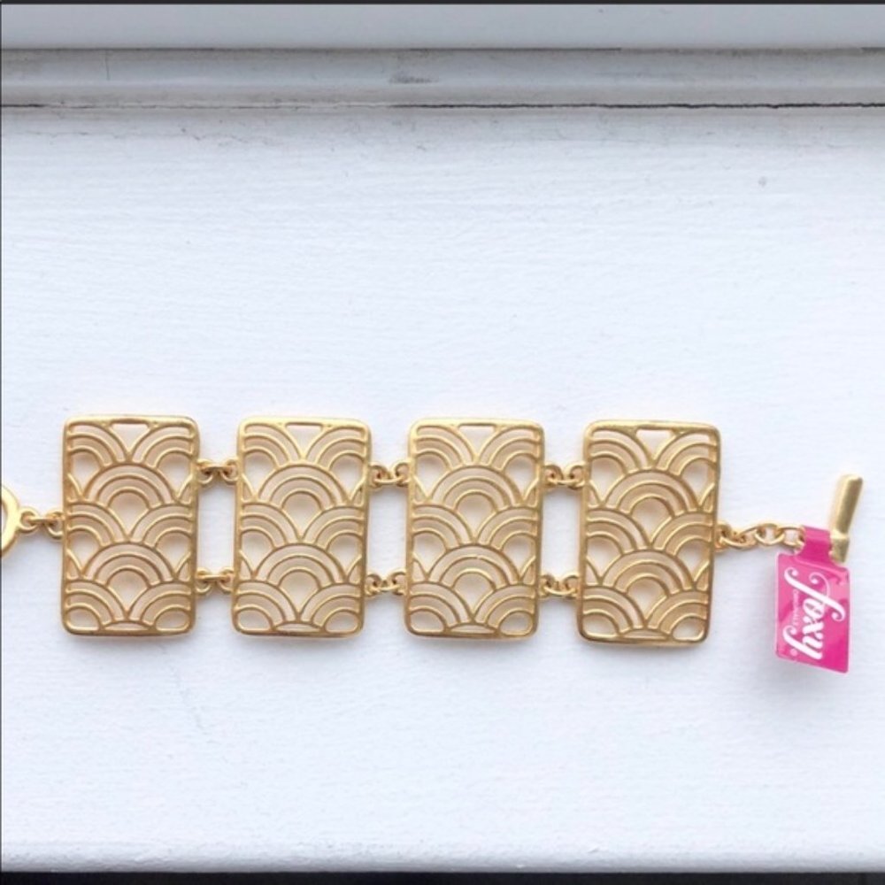 Foxy Originals Art Deco gold tone Arabia bracelet rectangle